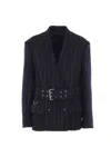 Isabel Marant Fyma Chalk Stripe Virgin Wool Blazer In Blue