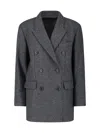 Isabel Marant Double-breasted Jacket With Notched Lapels In Gray