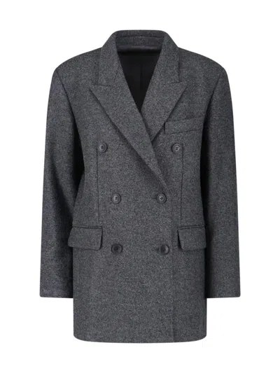 Isabel Marant Double-breasted Jacket With Notched Lapels In Gray