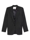 Isabel Marant Pinstripe Single-breasted Blazer In Gray