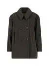 Isabel Marant Double-breasted Green Jacket With Structured Collar And Large Buttons In Green