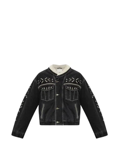 Isabel Marant Jackson Embroidered Denim Jacket In Black
