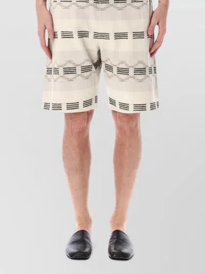 Isabel Marant Jacquard Bermuda Shorts Knee Length Striped In White