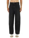 Isabel Marant Relaxed Fit Black Denim Pants With Five-pocket Design In Black
