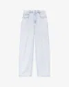 Isabel Marant Wide Leg Denim Trousers With Belt Loops In Blue