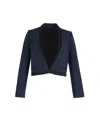 Isabel Marant Jamet Cropped Blazer In Blue Wool In Blue