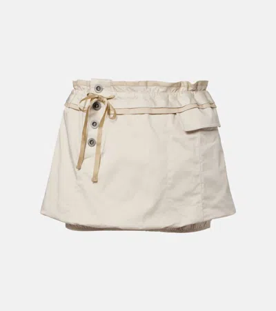 Isabel Marant Jamily Cotton-blend Miniskirt In Neutral