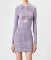 Isabel Marant Mini Dress With Keyhole And Ruched In Purple