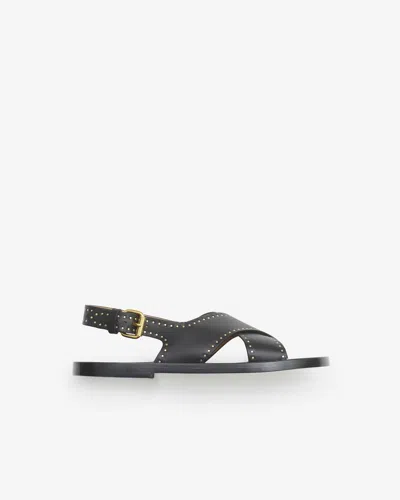 Isabel Marant Jane Stud-detailing Flat Leather Sandals In Black