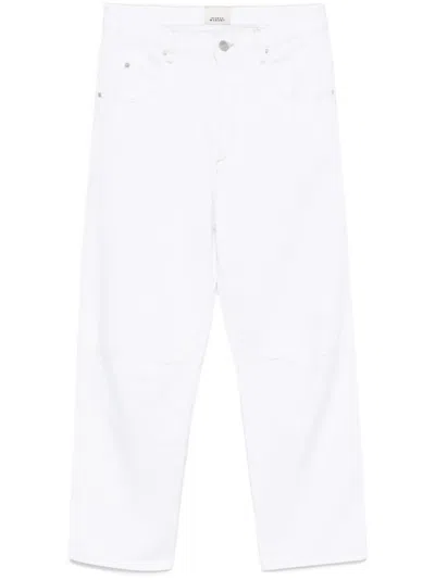 Isabel Marant Janet Tapered Leg Jeans In White