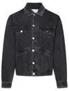 Isabel Marant Jango Logo-embroidered Faded Denim Jacket In Black