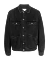 Isabel Marant Jango Logo-embroidered Faded Denim Jacket In Black