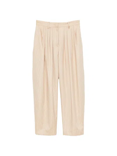 Isabel Marant Janice Pinstripe-pattern Tailored Trousers In Neutral