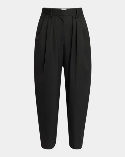Isabel Marant Janice Pleated Wool Pants In Black