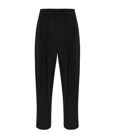 Isabel Marant Pleated Cropped Tapered Trousers In Black