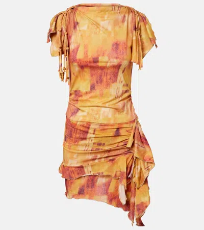 Isabel Marant Janick Printed Ruffled Cotton Minidress In Multi