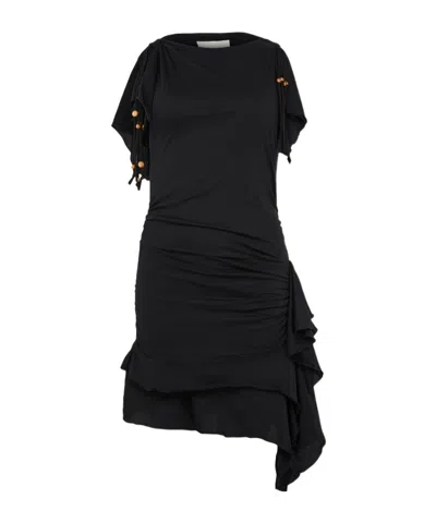 Isabel Marant Janick Ruffled Mini Dress In Black