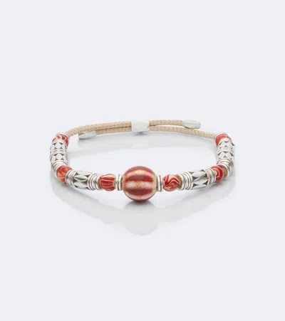 Isabel Marant Janis Beaded Metal And Leather Bracelet In Gold