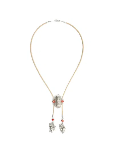 Isabel Marant Janis Engraved Pendant Necklace In Pattern
