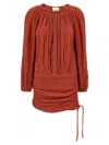 Isabel Marant Dress With Trim Drawstring Pleats Sleeves
