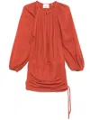 Isabel Marant Dress With Trim Drawstring Pleats Sleeves In Red