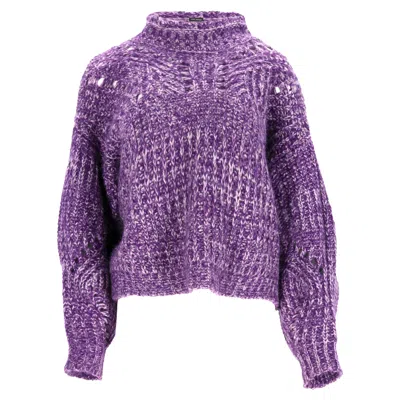 Isabel Marant Jarren Turtleneck Sweater In Purple Mohair