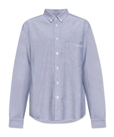 Isabel Marant Jasolo Logo-embroidered Buttoned Shirt In Gray