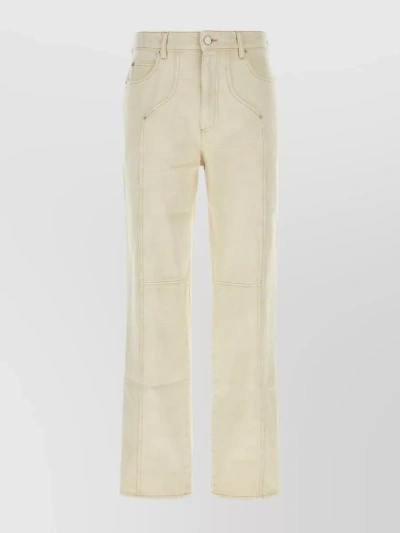 ISABEL MARANT JAVI WIDE-LEG COTTON PANT WITH CONTRASTING TRIMMINGS