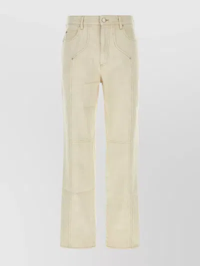Isabel Marant Ivory Cotton Javi Pant In Beige