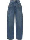 Isabel Marant Jean Beryl Denim Camal Straight Pants In Blue