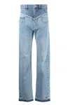 Isabel Marant Noemie Straight Leg Jeans In Denim Blu E Verdi
