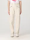 Isabel Marant Melange Sand Cotton Blend Paciane Pant In Beige