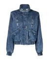 Isabel Marant Jeans Jacket With Standing Collar In Blue