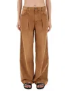 Isabel Marant High Waist Trousers Wide Legs In Brown