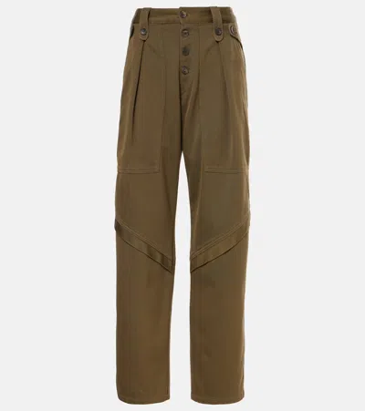 Isabel Marant Jemma Cotton Cargo Pants In Brown