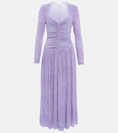 Isabel Marant Animal-printed Midi Dress In Ultra Violet