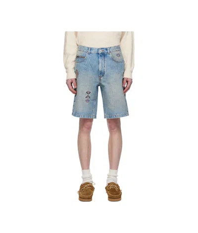 Isabel Marant Jerryli Denim Shorts In Blue