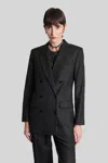 Isabel Marant Jevima Blazer In Grey Wool In Black