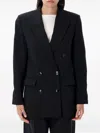 Isabel Marant Peak Lapel Double-breasted Blazer With Rear Vent In Black