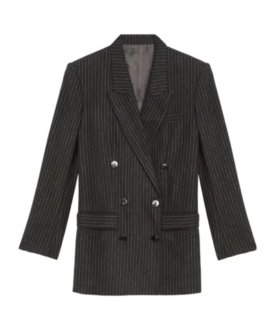 Isabel Marant Jevima Striped Wool Suit Jacket In Multi