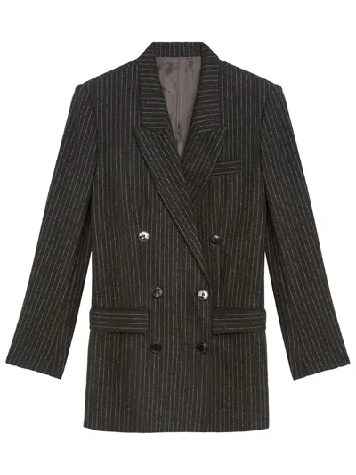 Isabel Marant Jevima Striped Wool Suit Jacket Clothing In Black
