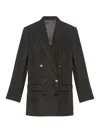 Isabel Marant Double-breasted Tailored Blazer In Gray