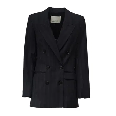 Isabel Marant Jevima Super 100 Double-breasted Blazer In Blue