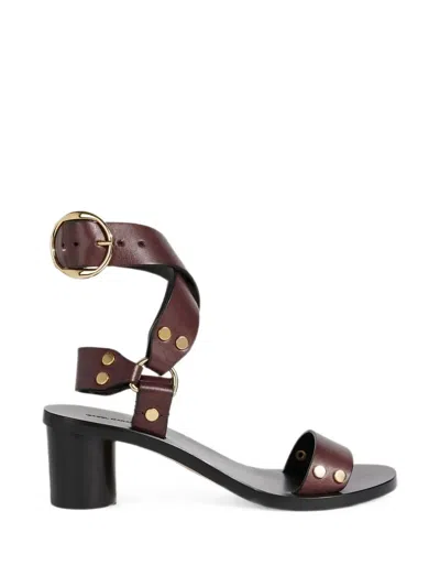 Isabel Marant Jeyka Studded Sandals In Burgundy