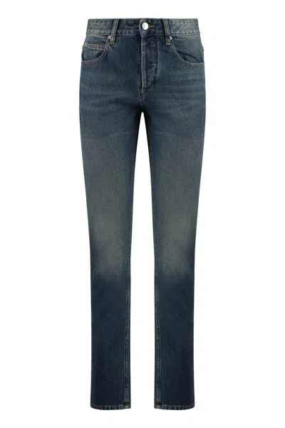 Isabel Marant Jiliana Stretch Cotton Jeans In Navy