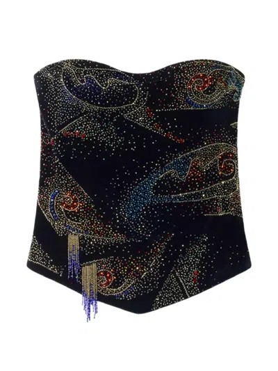 Isabel Marant Jiska Bead-embellished Corset Top In Black
