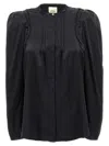 Isabel Marant 'joanea' Black Silk Blend Shirt In Black