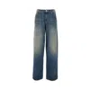 Isabel Marant Joanny Mid Rise Denim Wide Jeans In White