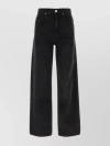 Isabel Marant 'lemony' Black Five-pocket Jeans With Logo Patch In Cotton Denim Woman