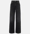 Isabel Marant Wide Leg Trousers Contrast Stitching In Black